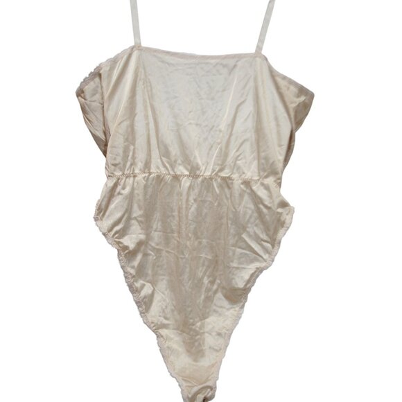 VTG Kayser Lingerie Size 36 Beige Lace Bodysuit Made in USA Romantic Glam Teddy - Picture 2 of 7